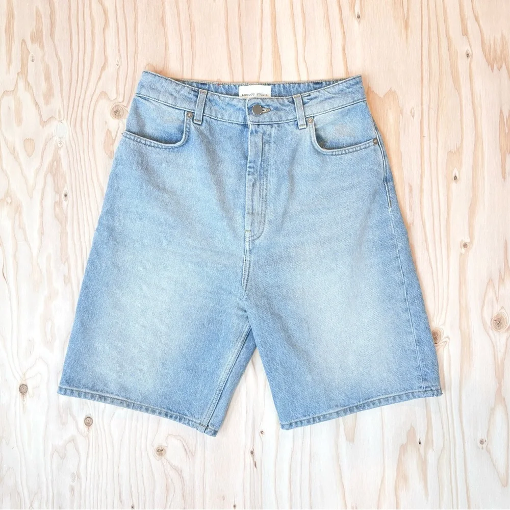 loulou studio denim shorts - blue isu knee length - 27 - EUC